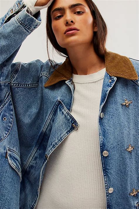 free people denim barn coat|More.